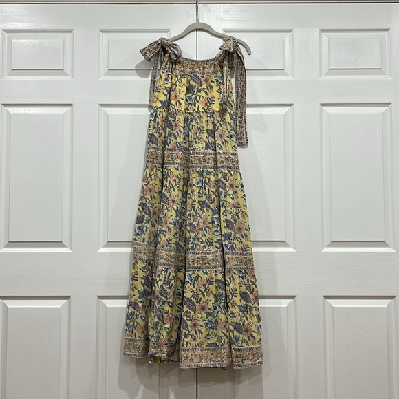 SUE SARTOR Annabel Dress Womens Floral Yellow Blue Size Small - Picture 7 of 10
